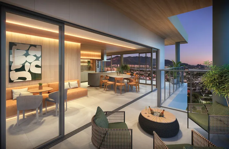 Rooftop Gourmet do Epic Golf Residence com vista para a Barra da Tijuca